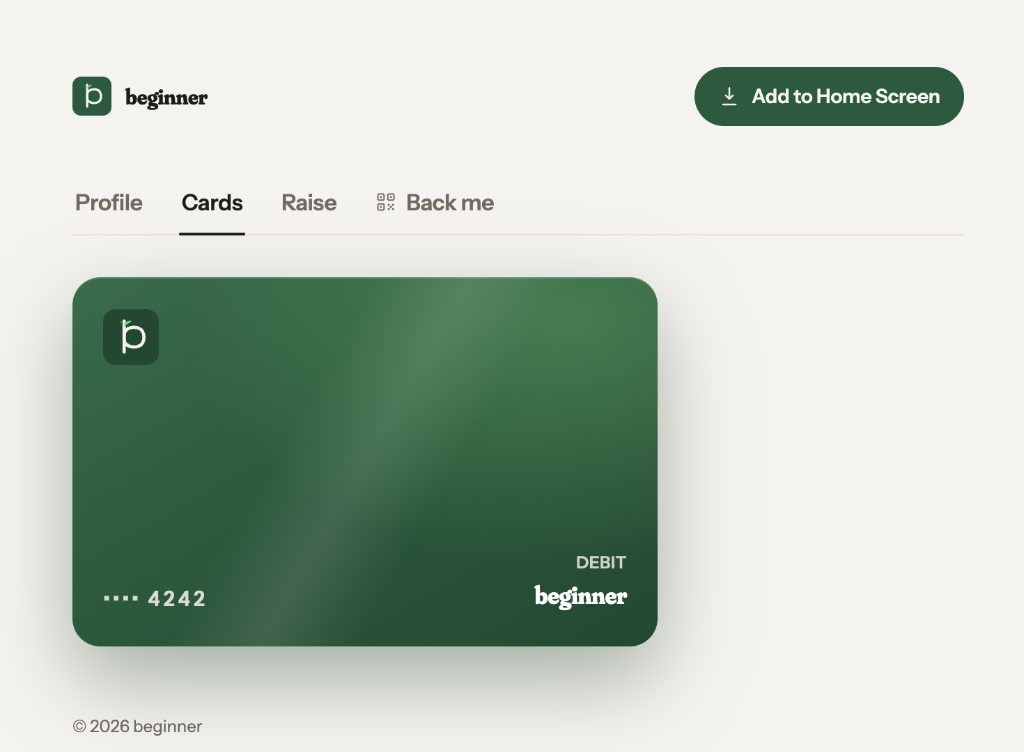 Beginner Cards and Raise app